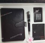 AAA Quality Fake Montblanc Notebook Set - Black Jules Verne Fountain pen